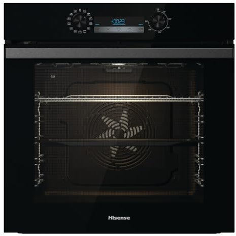 Hisense Forno Elettrico Da Incasso BI64221PB, Termoventilato, Pirolitico, Airfry, 77 Litri, 13 Programmi, Grill, Total view, Tecnologia Even Bake, Classe Energetica A+