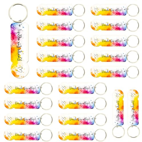 20 Pièces Porte-Clés en Acrylique en Forme de Jeton de Caddie, Amovibles pour le Retrait du Caddie, pour les Remises de Diplômes, les Mariages, les Baptêmes et les Anniversaires (7 × 2.3 cm)