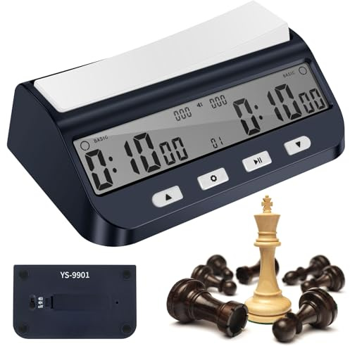Chess Clock Timer, Digital Chess Clocks, Upgraded Digital Clock Timers, Professional 5 in 1 Multipurpose Portable Competition Timers for Board Games