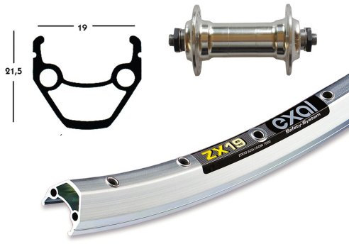 V-Rad 28x1.75Alunabe silber SSP 36L Exal ZX 19 silber Niro-Speiche