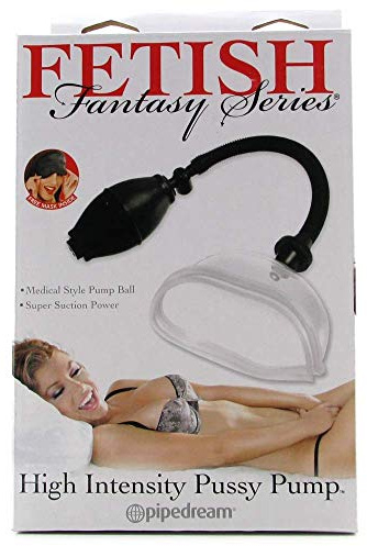 Pipedream Fetish Fantasy Series High Intensity Pussy Pump, Clear & Black, 20 cm