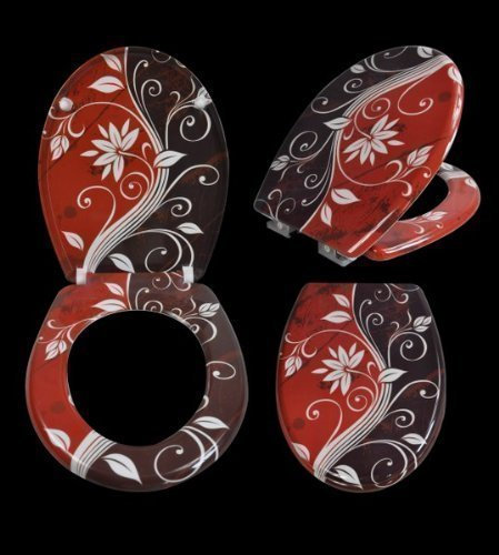 WC Sitz mit Absenkautomatik Toilettendeckel Red Trival Toilettensitz soft close