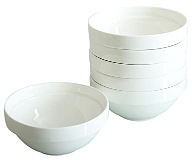 Stück Alzweckschalen Stapelbar Porzellen weiss Schälchen Dessert Schale 6er Set Ø 9 cm