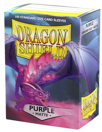 Dragon Shield | Standard Size Card Matte Sleeves | 100 CT - Smooth & Tough Premium TCG Sleeves | Compatible with Pokemon, Flesh & Blood, One Piece & Magic the Gathering | Purple
