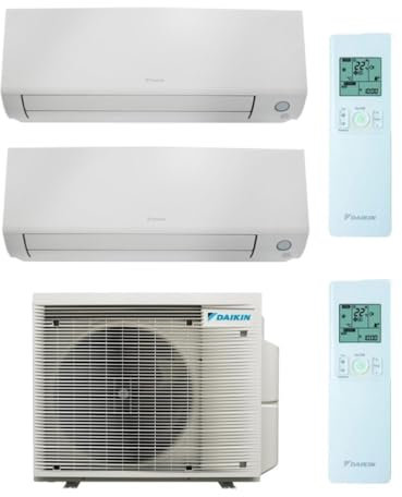 Daikin BlueEvolution - Climatiseur réversible à 2 unités intérieures (12000+12000 BTU/h) et 1 unité extérieure, A+++