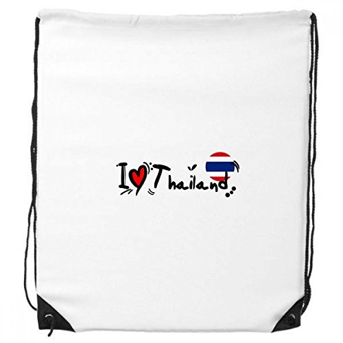 DIYthinker Ich Liebe Thailand Wort Flag Love Heart Illustration Rucksack-Shopping Sport Taschen Geschenk