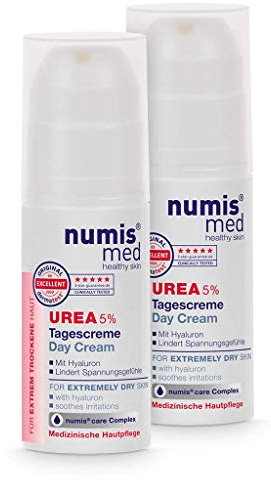 numis med Tagescreme mit 5% Urea - Hautberuhigende Gesichtspflege | für beanspruchte Gesichtshaut - vegane Gesichtscreme ohne Silikone, Parabene & Mineralöl - Hautpflege Gesicht Creme 2x50 ml