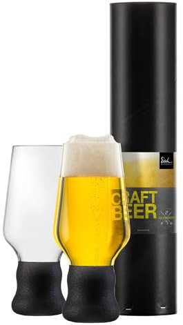 EISCH Juego de vasos de cerveza, jarra de cerveza, vasos de cerveza, vasos de cerveza artesanales, vasos de cerveza Experts Black – 2 unidades en tubo de regalo de 450 ml