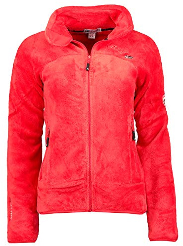 Geographical Norway UPALINE Lady - Suave Cálido Mujeres - Chaqueta Calida Invierno Suave Mujeres Caliente - Pullover Casual Tops Mangas Largas - Manga Larga Suéter Piel Rojo L…