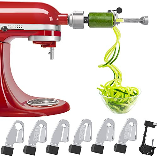 Bestand Spiralschneider-Aufsatz, kompatibel mit KitchenAid-Standmixer, verpackt mit Schälen, Kern und Scheiben, Gemüsehobel (nicht der KitchenAid-Marken-Spiralizer)