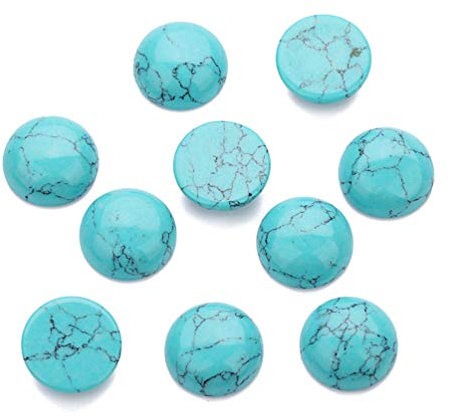 HEALLILY 20st Cabochon-Stein Natürliche Edelsteinperlen Cabochons Für Die Schmuckherstellung Kreis Perlen Jade Cabochon Schmuckherstellung Perlen Blaues Glas Edelsteine Eben Kristallperlen