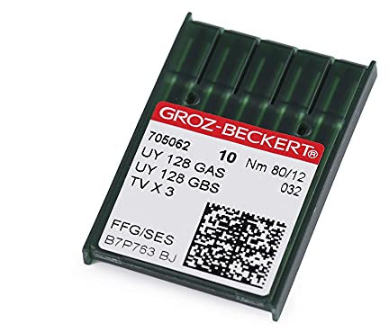 GROZ-BECKERT 10er Packung Nähnadeln mit Rundkolben für COVERLOCK-Industrienähmaschinen (Nm. 80/12)