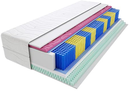 Godre Siena Molet Taschenfederkernmatratze Härtegrad H3 Mittelhart mit Gestepptem Bezug Hypoallergen Doppelseitig Einsetzbar Schlafzimmer 22 cm Höhe 70x140 cm