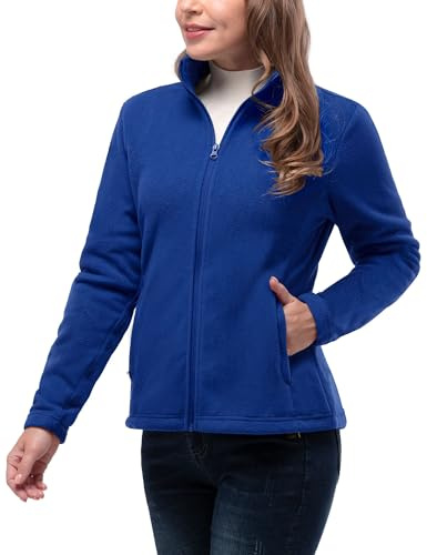 33,000ft Womens Fleece Jackets Ladies Lightweight Warm Full Zip Coat | Breathable, Microfleece, 4 Pockets, Stretch, Anti-pilling, Outerwear for Casual Running, Hiking, Walking, Outdoor Sport