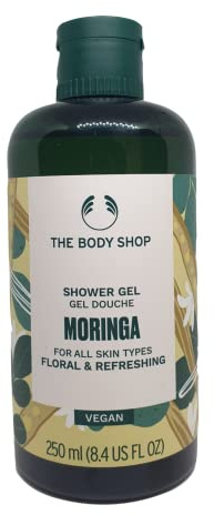 The Body Shop MORINGA Duschgel für alle Hauttypen ErfrischendBlumiger Duft Dermatologisch getestet Vegane Badekosmetik Flasche 250 ml