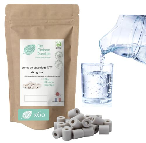Ma Maison Durable | X60 EM® Ceramic Beads Grey | Purifier Filter 100% Natural Tap Water | Natural Chlorine Limescale Filtration Balls | For Jug Water Bottle Fountain Kettle