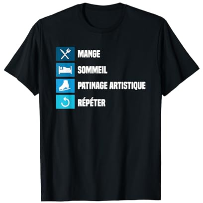 Mange Sommeil Patinage Artistique Répéter T-Shirt