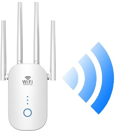 WiFi Range Extender Signal Booster, Covers up to 5000sq.ft and 35 Devices, 1200Mbps Wireless Internet Amplifier, 2.4 & 5GHz Dual Band WiFi Repeater with Ethernet/LAN Port