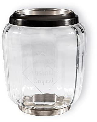 Petit bol en verre de rechange – Globe en verre de rechange pour petites fontaines à absinthe en métal avec deux robinets métalliques