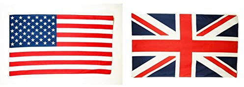AZ FLAG Drapeau Etats-Unis 90x60cm - Drapeau américain - USA 60 x 90 cm Polyester léger & Drapeau Royaume-Uni 90x60cm - Drapeau Anglais - UK - Grande Bretagne 60 x 90 cm Polyester léger