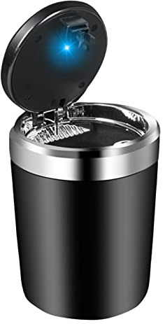 Auto Aschenbecher mit LED Edelstahl Aschenbecher Universal Auto Aschenbecher mit Deckel Getränkehalter Box Aufbewahrungsbehälter Autozubehör