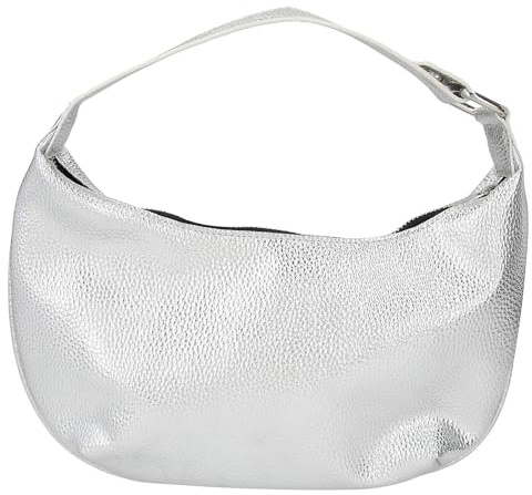 Depesche 12566 TOPModel City Girls - Kleine Handtasche in Silber, Täschchen in Leder-Optik mit kurzem Tragegriff