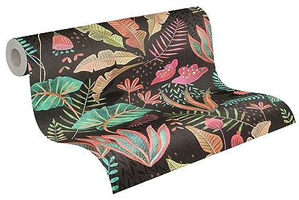 A.S. Création Tapete Floral Schwarz Bunt Grün Pink Orange - Livingwalls Famous Garden 393481 - Vliestapete - 10,05 m x 0,53 m - Made in Germany