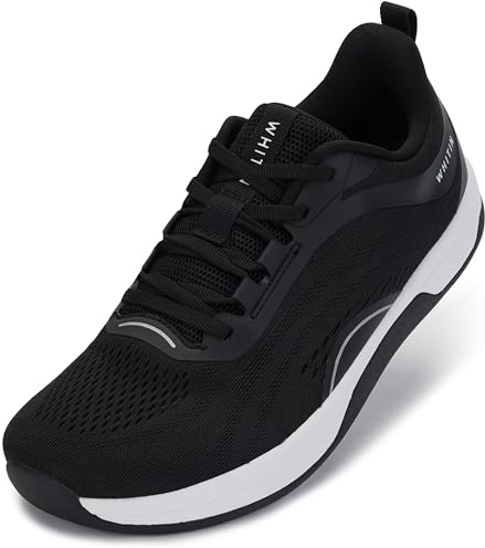 WHITIN Women's Zero Drop Wide Toe Box Road Running Shoes Width Walking Sneaker Size 9 Lightweight Casual Cushioned Sport Workout Comfy 41 Black