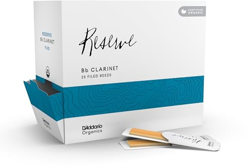 D'Addario Organic Reserve Bb Klarinettenblätter Stärke 3.5, 25er-Pack | Organic Reserve Bb-Klarinettenblätter bieten verfeinerten Klang, präzise Ansprache, konstante Stärke und zuverlässige Leistu.