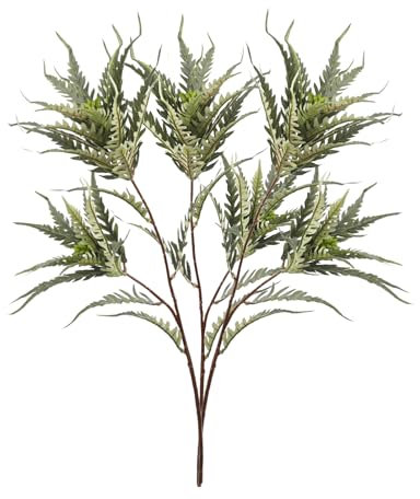 3 Piezas de Tallos de Helecho Artificiales, Helechos Artificiales, Plantas Artificiales, Tallos Verdes de 37,8 Pulgadas de Alto, Ramas de Plantas de Helechos Falsos para Jarrones, Centros de(Verde)
