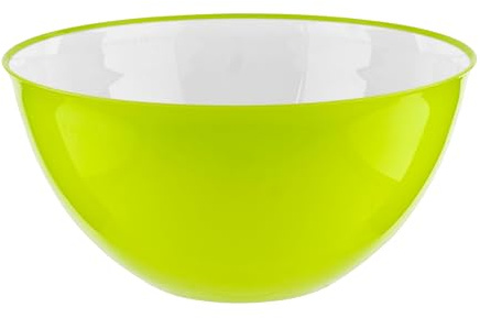 HOMESHOPA Large Salad Bowl 1 Piece 25cm Green, Unbreakable & Lightweight Reusable Plastic Serving Bowls, Microwave, Dishwasher & Freezer Safe, BPA Free Kitchen Tableware Big Mixing Bowls