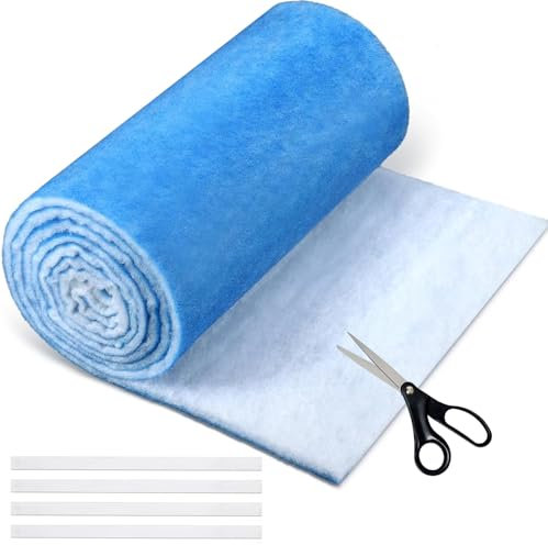 Acidea Air Filter Roll, 12 x 140 Cut to Fit Air Conditioner Filters, MERV 8 Triple Vent Filters Kit for Home Floor, Grilles, Ceiling, HVAC Furnace Vents, Reusable AC Filter with Adhesive Hook Tapes