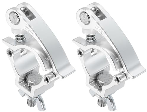 sourcing map Light Truss Clamps, Aluminum Alloy Stage Lighting Pipe O Clamp for 1.5-1.61inch OD Tube Max Load 220Lb Single Buckle, 2Pcs