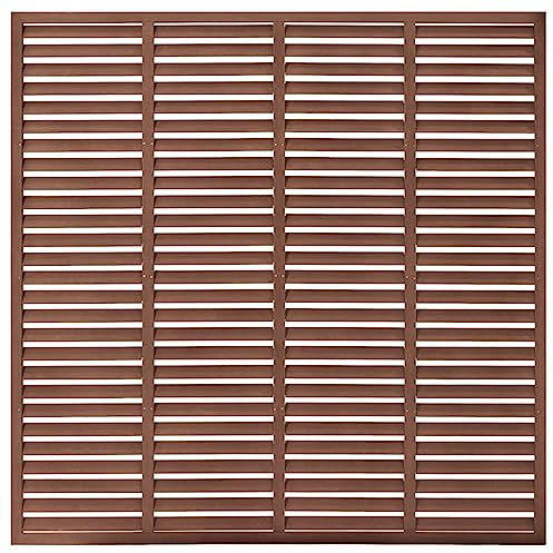 Décoration de jardin - Clôture de chantier - Brise-vue - Clôture à lamelles - WPC - 180 x 180 cm - Marron - Pour camping, cour, parc, ferme