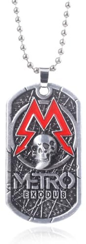 Hao Wu Xuan Skelettkette Hund Marke Halskette Männer und Damen Vintage Piraten Skelett Anhänger Schmuckstücke Roh Edelstahl Kette Punk Gothic Persönlichkeit Spiele um COSPLAY Halloween Themenparty
