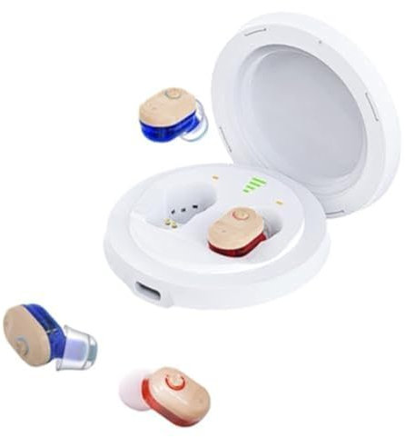 Hearing Aids for Seniors Adults with Noise Cancelling, Recyle Charging Dryer Case, 1 Week Backup Power