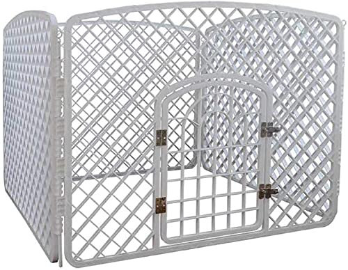 Hundekäfig Haustierkäfig Innen Anti-Flucht-Haustierzaun Großes Metallschloss Faltbarer Katzen- und Hundezaun 39,4 * 39,4 * 30,3 Zoll,Weiß