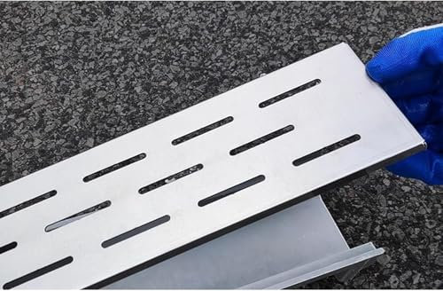 Pannello di copertura per grondaie per terrazze, vialetti, giardino, pavimenti in cemento, scarichi e griglie per esterni, colore argento, stile B, sistemi di drenaggio per un flusso efficiente