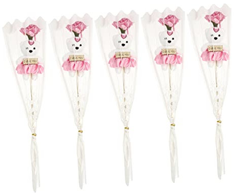 BATHVEVE 5piezas Ramo Flores Artificiales De Clavel Rosa Simulado para Decoración del Hogar para Día Madre y Profesores Diseño Elegante y Duradero