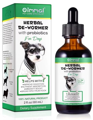 Gotas naturales para desparasitantes para perros, 100% naturales, promueve la salud intestinal y la higiene, mejora la digestión, aumenta la inmunidad, 60 ml