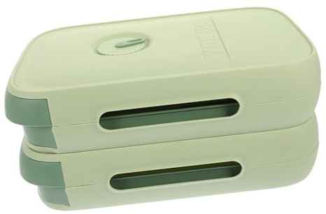 Contenitore Uova per Frigorifero Cassetto 2 Pezzi in Pp | Rotolamento Automatico, Design Impilabile, Struttura Traspirante per Conservazione Prolungata, Verde Chiaro