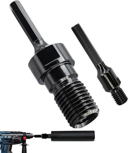 Converter for Concrete Core Bit Set, 1 Pcs UNC 1-1/4-7 Male Thread to 1/2 Hex Shank Core Drill Bit Adapter, 1 Pcs Convenient Coring Drill 5/8-11 (M) to 1/2 Arbor Adapter