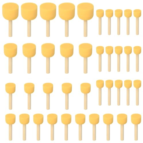 40 st svampstupspensel set, svamp penslar, skumgummi pensel, penselset av skumgummi, rundade svamp tupppenslar set för DIY-målning, keramikverktyg - 4 storlekar