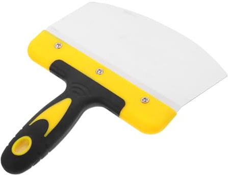 HEATSHAKING Raschietto Utensile per Rifinitura e Riempimento Buchi in Acciaio Inossidabile Lama Curva e Finitura Lucidata a Specchio per Pulizia Cucina e Stucco