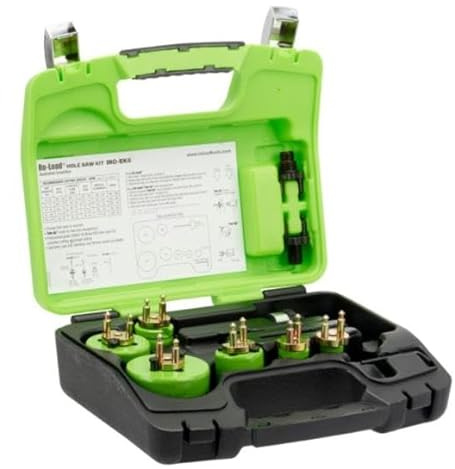 Castlec INO-EK6 Professional Electrician's Holesaw Kit, Quick Change Arbor System, Green Case, 6 Cobalt Steel Saws 20-64mm, Snap-Fit Design