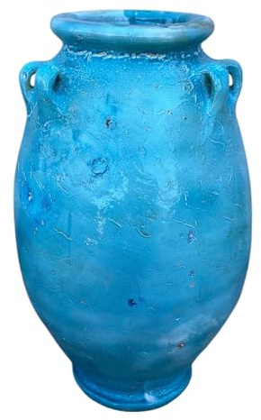 Marokkanische Amphore Vase von Tamegroute, Keramik, 40 x 40 x 82 cm, Türkis, 40 kg