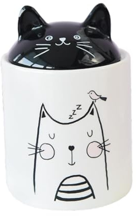 rockible Cat Jar for Storage with Lid for Tea And Snacks, Multi, Small