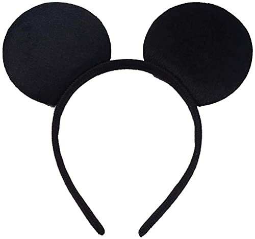 KFRS Black Mouse Ears Headband for Adults/Children - Fancy Dress Costume Head Band Accessory - Party Decoration Gift - UK (BLACK)