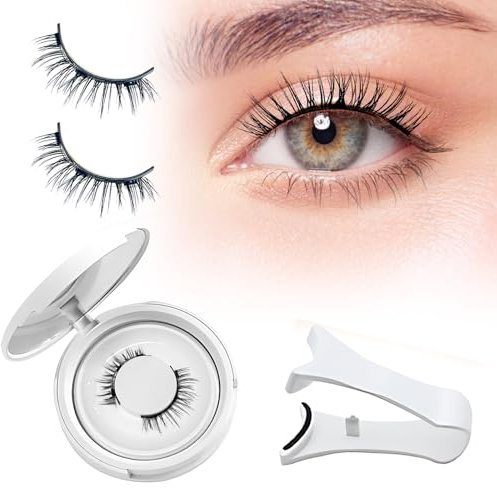 Magnetic Eyelashes With Applicator, Natural-looking, No Adhesive, No Eyeliner, Soft Comfortable Magnetic Lashes, Easy to Wear, Reusable (1Pair Eyelashes)
