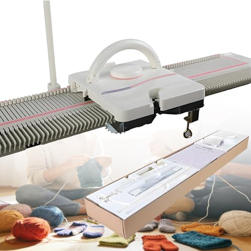 TozMvi Macchina per Maglieria Automatica per Adulti, Calibro Medio da 6,5 ​​mm, 150 Punti, Dispositivo per Lavorare a Maglia Sciarpe/Cappelli con Accessori,Kit per Maglioni Fai da Te